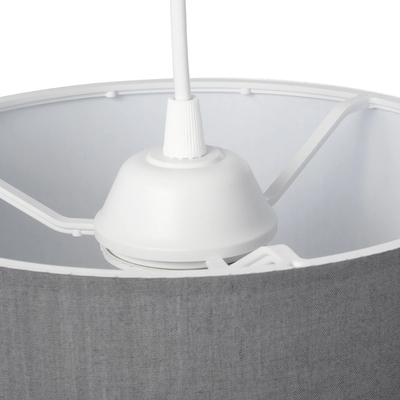 GloboStar® BLAZE 203-0108 Μοντέρνο Κρεμαστό Φωτιστικό Καπέλο Μονόφωτο 1 x E27 IP20 Γκρι Ύφασμα - Μ22 x Π22 x Υ20cm
