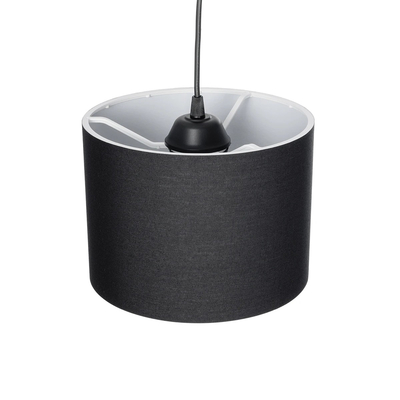 GloboStar® BLAZE 203-0109 Μοντέρνο Κρεμαστό Φωτιστικό Καπέλο Μονόφωτο 1 x E27 IP20 Μαύρο Ύφασμα - Μ22 x Π22 x Υ20cm