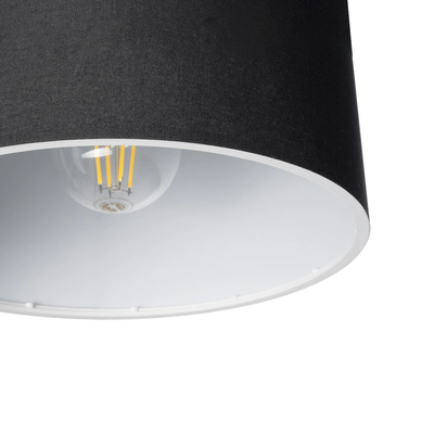 GloboStar® BLAZE 203-0109 Μοντέρνο Κρεμαστό Φωτιστικό Καπέλο Μονόφωτο 1 x E27 IP20 Μαύρο Ύφασμα - Μ22 x Π22 x Υ20cm