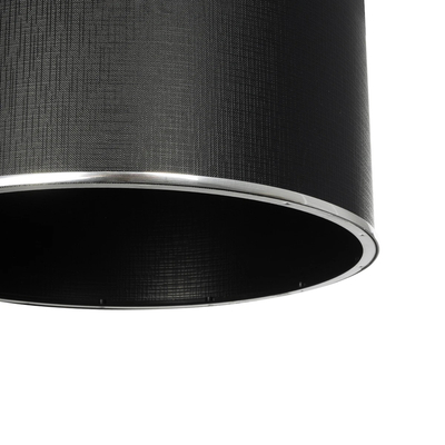 GloboStar® ELECTRA 203-0111 Μοντέρνο Κρεμαστό Φωτιστικό Καπέλο Μονόφωτο 1 x E27 IP20 Mαύρο Ύφασμα με Ασημί Μέταλλο - Μ30 x Π30 x Υ23cm