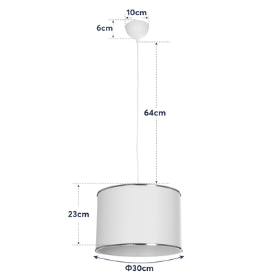 GloboStar® ELECTRA 203-0112 Μοντέρνο Κρεμαστό Φωτιστικό Καπέλο Μονόφωτο 1 x E27 IP20 Mπεζ Ύφασμα με Χρυσό Μέταλλο - Μ30 x Π30 x Υ23cm