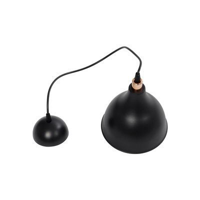 GloboStar® RADE 203-0124 Μοντέρνο Κρεμαστό Φωτιστικό Καμπάνα Μονόφωτο 1 x E27 IP20 Μαύρο με Χρυσό Πλαστικό - Μ17.5 x Π17.5 x Υ56cm