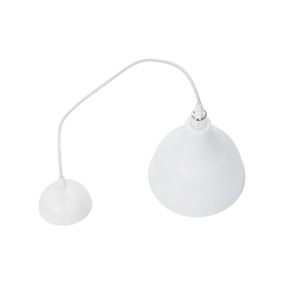 GloboStar® RADE 203-0126 Μοντέρνο Κρεμαστό Φωτιστικό Καμπάνα Μονόφωτο 1 x E27 IP20 Λευκό με Ασημί Πλαστικό - Μ17.5 x Π17.5 x Υ56cm