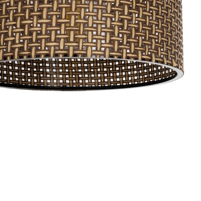 GloboStar® CLAIRIE 203-0132 Μοντέρνο Κρεμαστό Φωτιστικό Καπέλο Μονόφωτο 1 x E27 IP20 Καφέ Ύφασμα - Μ22 x Π22 x Υ93cm