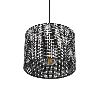 GloboStar® CLAIRIE 203-0133 Μοντέρνο Κρεμαστό Φωτιστικό Καπέλο Μονόφωτο 1 x E27 IP20 Γκρι Ύφασμα - Μ22 x Π22 x Υ93cm