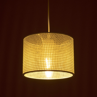 GloboStar® CLAIRIE 203-0134 Μοντέρνο Κρεμαστό Φωτιστικό Καπέλο Μονόφωτο 1 x E27 IP20 Λευκό Ύφασμα - Μ22 x Π22 x Υ93cm