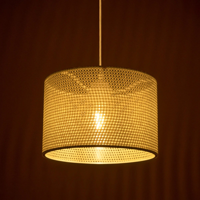 GloboStar® CLAIRIE 203-0137 Μοντέρνο Κρεμαστό Φωτιστικό Καπέλο Μονόφωτο 1 x E27 IP20 Λευκό Ύφασμα - Μ30 x Π30 x Υ93cm