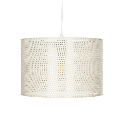 GloboStar® CLAIRIE 203-0137 Μοντέρνο Κρεμαστό Φωτιστικό Καπέλο Μονόφωτο 1 x E27 IP20 Λευκό Ύφασμα - Μ30 x Π30 x Υ93cm