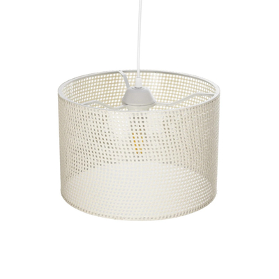 GloboStar® CLAIRIE 203-0137 Μοντέρνο Κρεμαστό Φωτιστικό Καπέλο Μονόφωτο 1 x E27 IP20 Λευκό Ύφασμα - Μ30 x Π30 x Υ93cm