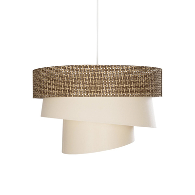GloboStar® SIERA 203-0169 Μοντέρνο Κρεμαστό Φωτιστικό Καπέλο Μονόφωτο 1 x E27 IP20 Καφέ & Σκούρο Μπεζ Ύφασμα - Μ38 x Π38 x Υ95cm