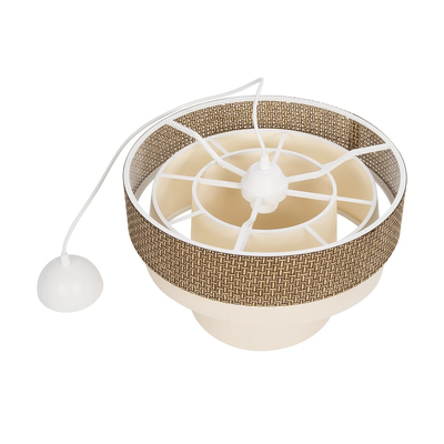 GloboStar® SIERA 203-0169 Μοντέρνο Κρεμαστό Φωτιστικό Καπέλο Μονόφωτο 1 x E27 IP20 Καφέ & Σκούρο Μπεζ Ύφασμα - Μ38 x Π38 x Υ95cm