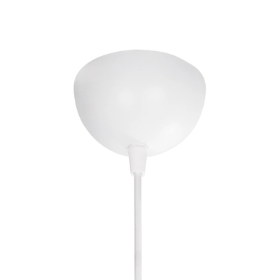 GloboStar® LIVI 203-0174 Μοντέρνο Κρεμαστό Φωτιστικό Καπέλο Μονόφωτο 1 x E27 IP20 Καφέ & Λευκό Ύφασμα - Μ38 x Π38 x Υ95cm