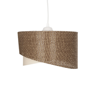 GloboStar® LILI 203-0177 Μοντέρνο Κρεμαστό Φωτιστικό Καπέλο Μονόφωτο 1 x E27 IP20 Σκούρο Καφέ & Μαύρο Ύφασμα - Μ30 x Π30 x Υ95cm