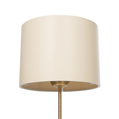 GloboStar® WIZ 203-0180 Μοντέρνο Επιτραπέζιο Φωτιστικό Μονόφωτο 1 x E27 IP20 Χρυσο Μέταλλο Με Μπεζ Καπέλο- Μ22 x Π22 x Υ36.5cm