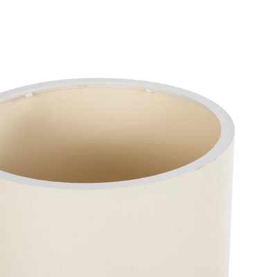 GloboStar® CYLINDER 203-0183 Μοντέρνο Επιτραπέζιο Φωτιστικό Μονόφωτο 1 x E27 IP20 Μαύρη Βάση με Λευκό Υφασμα - Μ14 x Π14 x Υ21cm