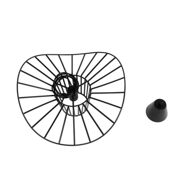 GloboStar® LUMINOVA 61462 Μοντέρνο Κρεμαστό Φωτιστικό Πλέγμα Μονόφωτο 1 x E27 IP20 Μαύρο Σχοινί με Μαύρο Σύρμα - Μ42 x Π42 x Υ20.5cm