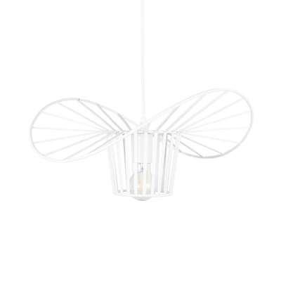 GloboStar® LUMINOVA 61463 Μοντέρνο Κρεμαστό Φωτιστικό Πλέγμα Μονόφωτο 1 x E27 IP20 Λευκό Σχοινί με Λευκό Σύρμα - Μ42 x Π42 x Υ20.5cm