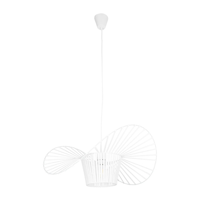 GloboStar® LUMINOVA 61465 Μοντέρνο Κρεμαστό Φωτιστικό Πλέγμα Μονόφωτο 1 x E27 IP20 Λευκό Σχοινί με Λευκό Σύρμα - Μ65 x Π65 x Υ25cm