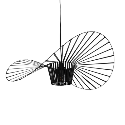 GloboStar® LUMINOVA 61466 Μοντέρνο Κρεμαστό Φωτιστικό Πλέγμα Μονόφωτο 1 x E27 IP20 Μαύρο Σχοινί με Μαύρο Σύρμα - Μ80 x Π80 x Υ30cm