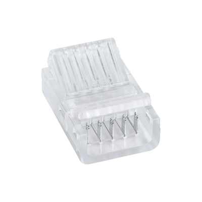 GloboStar® 70757 Ενωτικός Σύνδεσμος για Πολύχρωμη Ταινία LED RGBW 12mm 6 PIN σε Πολύχρωμη Ταινία LED RGBW 12mm 5 PIN Μ2.5 x Π1.5 x Υ1cm Διάφανο