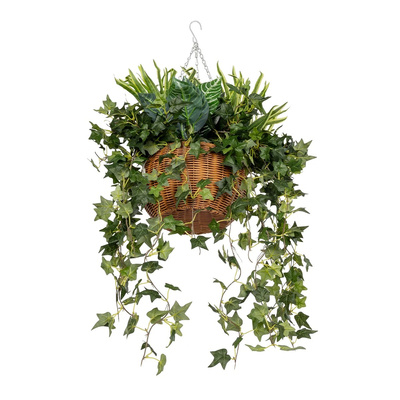 GloboStar® Artificial Garden VARIOUS HANGING PLANT 20623 Τεχνητό Κρεμαστό Διακοσμητικό Φυτό Φτέρης Π60 x Μ60 x Y70cm
