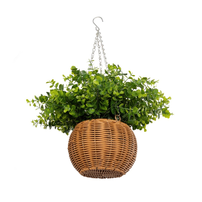 GloboStar® Artificial Garden EUCALYPTUS HANGING PLANT 20640 Τεχνητό Κρεμαστό Διακοσμητικό Φυτό Φτέρης Π45 x Μ45 x Y30cm