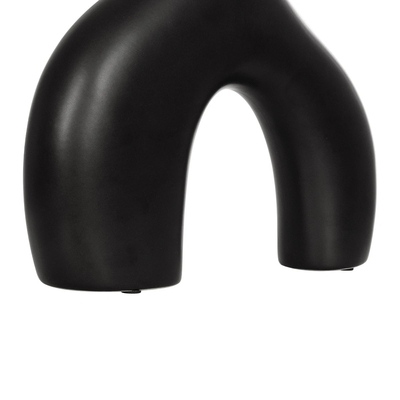 GloboStar® Artificial Garden TOLEDO 21249 Διακοσμητικό Κεραμικό Βάζo Μαύρο Π27 x Μ6 x Υ24 cm