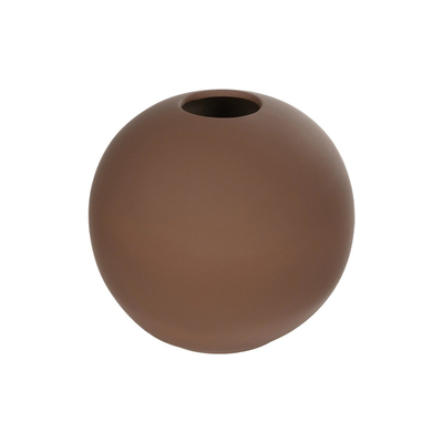 GloboStar® Artificial Garden SANUR 21261 Διακοσμητικό Κεραμικό Βάζo Καφέ Π22 x Μ22 x Υ20cm