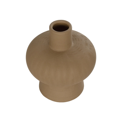 GloboStar® Artificial Garden CORNEOL 21262 Διακοσμητικό Κεραμικό Βάζo Καφέ Π17 x Μ17 x Υ20cm