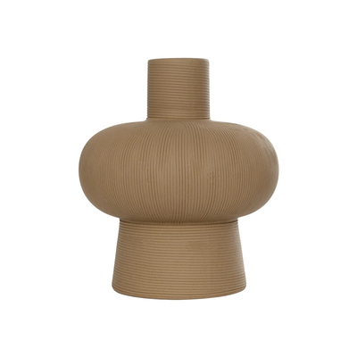 GloboStar® Artificial Garden CORNEOL 21262 Διακοσμητικό Κεραμικό Βάζo Καφέ Π17 x Μ17 x Υ20cm