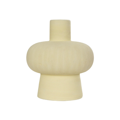 GloboStar® Artificial Garden ICEBERG 21263 Διακοσμητικό Κεραμικό Βάζo Μπεζ Π17 x Μ17 x Υ20cm