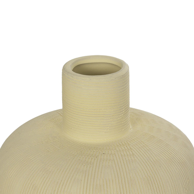 GloboStar® Artificial Garden ICEBERG 21263 Διακοσμητικό Κεραμικό Βάζo Μπεζ Π17 x Μ17 x Υ20cm