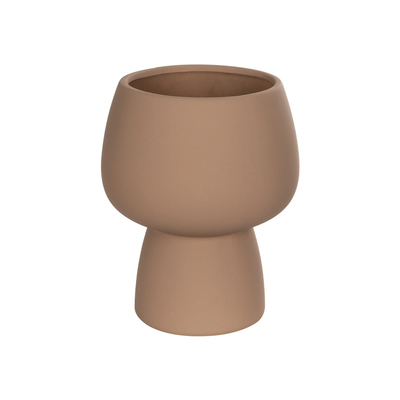 GloboStar® Artificial Garden AMBER 21269 Διακοσμητικό Κεραμικό Βάζo Καφέ Π17 x Μ17 x Υ20cm