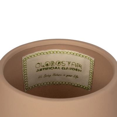 GloboStar® Artificial Garden AMBER 21269 Διακοσμητικό Κεραμικό Βάζo Καφέ Π17 x Μ17 x Υ20cm