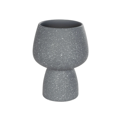 GloboStar® Artificial Garden SAMUI 21271 Διακοσμητικό Κεραμικό Βάζo Γκρι Π16 x Μ16 x Υ20cm