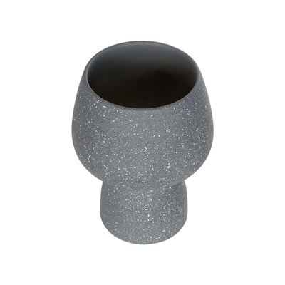 GloboStar® Artificial Garden SAMUI 21271 Διακοσμητικό Κεραμικό Βάζo Γκρι Π16 x Μ16 x Υ20cm