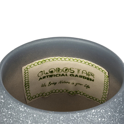 GloboStar® Artificial Garden SAMUI 21271 Διακοσμητικό Κεραμικό Βάζo Γκρι Π16 x Μ16 x Υ20cm