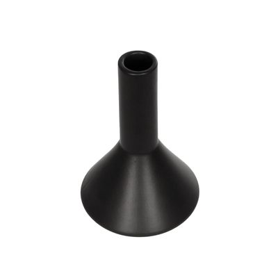 GloboStar® Artificial Garden CANNOLI 21280 Διακοσμητικό Κεραμικό Βάζo Μαύρο Π13 x Μ13 x Υ20cm