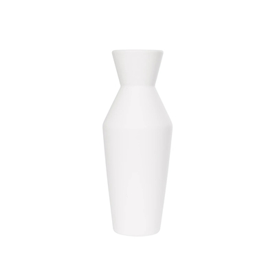 GloboStar® Artificial Garden MALVINA 21285 Διακοσμητικό Κεραμικό Βάζo Λευκό Π10 x Μ10 x Υ24cm