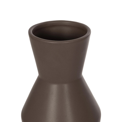 GloboStar® Artificial Garden UNIQUE 21286 Διακοσμητικό Κεραμικό Βάζo Καφέ Π10 x Μ10 x Υ24cm