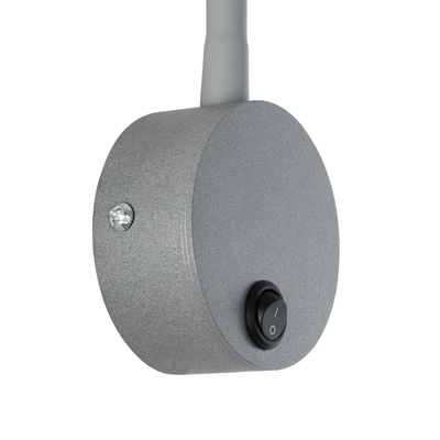 GloboStar® GOOSE 61689 Φωτιστικό Τοίχου - Απλίκα LED 3W 300lm 36° AC 220-240V IP20 - Reading Light - Θερμό Λευκό 2700K Γκρι Αλουμίνιο - Μ6.5 x Π22.5 x Υ23cm - 5 Xρόνια Εγγύηση
