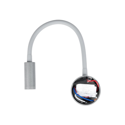 GloboStar® GOOSE 61689 Φωτιστικό Τοίχου - Απλίκα LED 3W 300lm 36° AC 220-240V IP20 - Reading Light - Θερμό Λευκό 2700K Γκρι Αλουμίνιο - Μ6.5 x Π22.5 x Υ23cm - 5 Xρόνια Εγγύηση