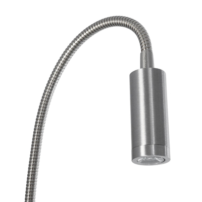 GloboStar® GOOSE 61691 Φωτιστικό Τοίχου - Απλίκα LED 3W 300lm 36° AC 220-240V IP20 - Reading Light - Θερμό Λευκό 2700K Ασημί Αλουμίνιο - Μ6.5 x Π22.5 x Υ23cm - 5 Xρόνια Εγγύηση
