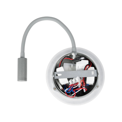 GloboStar® GOOSE 61694 Φωτιστικό Τοίχου - Απλίκα LED 6W 600lm 36° AC 220-240V IP20  - Reading Light & 360° Κρυφός Φωτισμός - Φορτιστής USB 3A - Θερμό Λευκό 2700K Γκρι Αλουμίνιο - Μ15.5 x Π22.5 x Υ30cm - 5 Xρόνια Εγγύηση