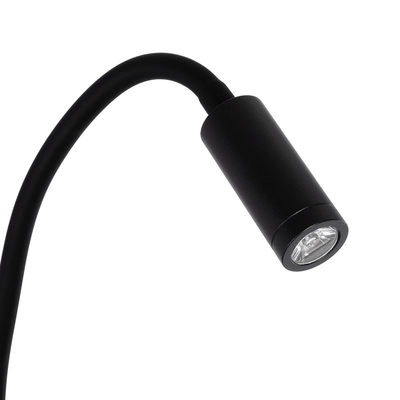 GloboStar® GOOSE 61695 Φωτιστικό Τοίχου - Απλίκα LED 6W 600lm 36° AC 220-240V IP20 - Reading Light & 360° Κρυφός Φωτισμός - Φορτιστής USB 3A - Θερμό Λευκό 2700K Μαύρο - Μ15.5 x Π22.5 x Υ30cm - 5 Xρόνια Εγγύηση