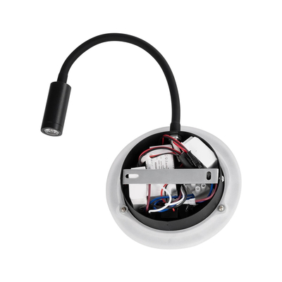 GloboStar® GOOSE 61695 Φωτιστικό Τοίχου - Απλίκα LED 6W 600lm 36° AC 220-240V IP20 - Reading Light & 360° Κρυφός Φωτισμός - Φορτιστής USB 3A - Θερμό Λευκό 2700K Μαύρο - Μ15.5 x Π22.5 x Υ30cm - 5 Xρόνια Εγγύηση