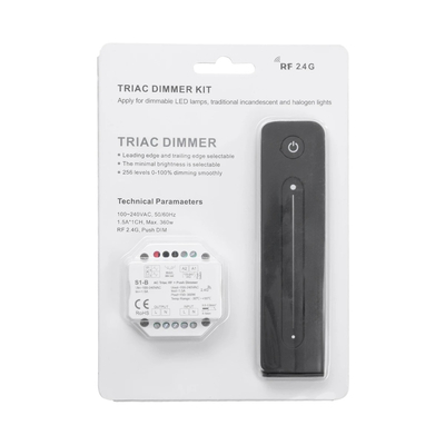 GloboStar® 73124 S1-B+R11 SKYDANCE ΣΕΤ Dimmer & Ασύρματο Χειριστήριο Αφής 1 Group RF 2.4Ghz 1.5A Max AC100-240V (360W) - DC 3V IP20 - 5 Χρόνια Εγγύηση