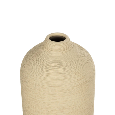 GloboStar® Artificial Garden VALENCIA 21246 Διακοσμητικό Κεραμικό Βάζo Μπεζ Π10 x Μ10 x Υ33 cm