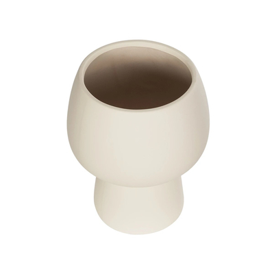 GloboStar® Artificial Garden MOREA 21270 Διακοσμητικό Κεραμικό Βάζo Μπεζ Π17 x Μ17 x Υ20cm