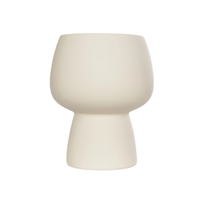 GloboStar® Artificial Garden MOREA 21270 Διακοσμητικό Κεραμικό Βάζo Μπεζ Π17 x Μ17 x Υ20cm